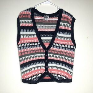 < Vintage Union Bay Pink/Grey Sweater Vest >